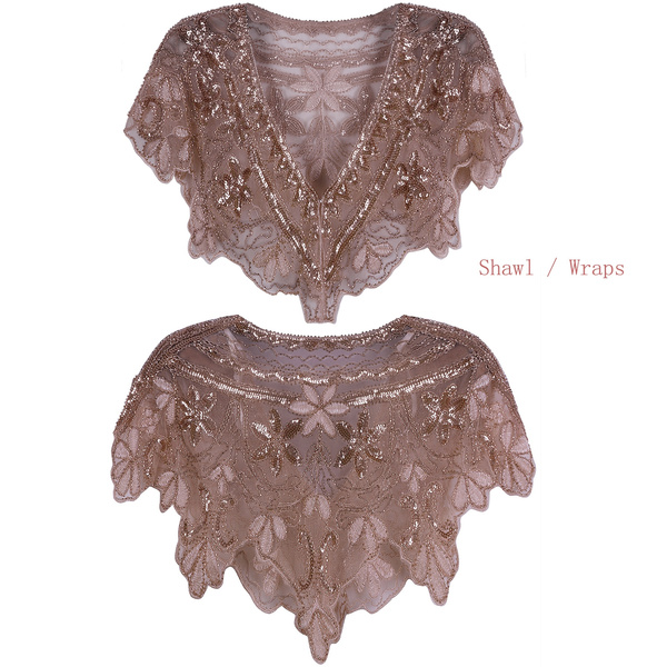 Rose Gold Shawl Wraps Womens Party ...